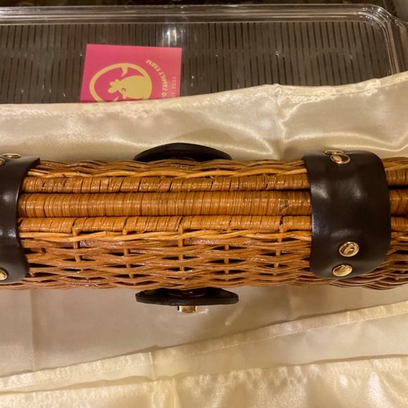 VINTAGE BAMBOO ADRIENNE VITTADINI CLUCH PURSE - Picture 8 of 8